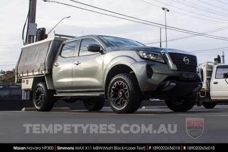 18x9.0 Simmons MAX X11 MBW on Nissan Navara NP300