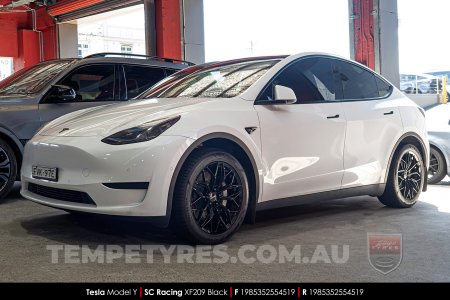 19x8.5 SC Racing XF209 Black on Tesla Model Y