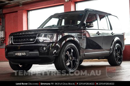 22x8.5 22x9.5 Simmons FR-1 Full Gloss Black on Land Rover Discovery