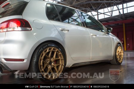 18x8.5 Simmons EU7 Satin Bronze on VW Golf