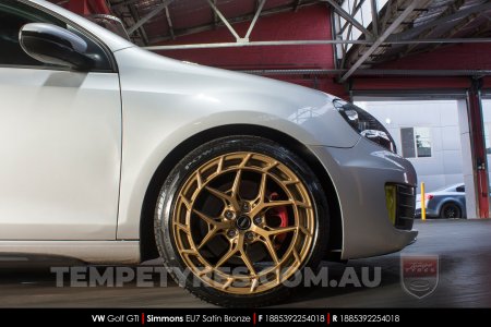 18x8.5 Simmons EU7 Satin Bronze on VW Golf
