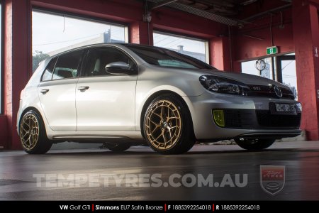 18x8.5 Simmons EU7 Satin Bronze on VW Golf