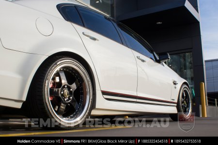 18x8.5 18x9.5 Simmons FR-1 Gloss Black on Holden Commodore VE