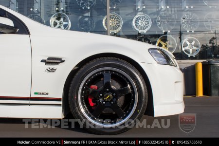 18x8.5 18x9.5 Simmons FR-1 Gloss Black on Holden Commodore VE
