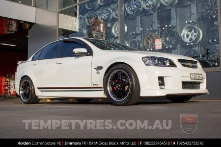 18x8.5 18x9.5 Simmons FR-1 Gloss Black on Holden Commodore VE