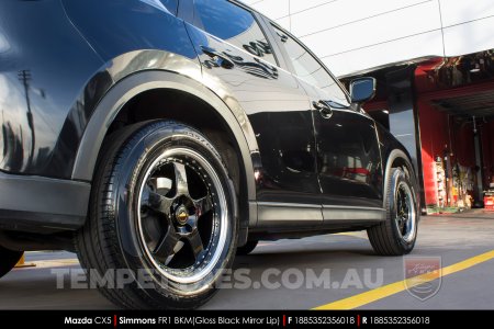 18x8.5 18x9.5 Simmons FR-1 Gloss Black on Mazda CX5