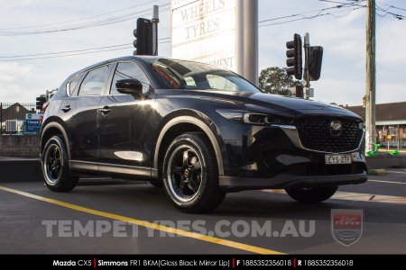 18x8.5 18x9.5 Simmons FR-1 Gloss Black on Mazda CX5