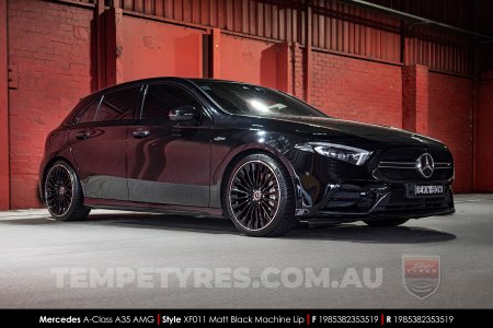19x8.5 Style XF011 Matt Black Machine Lip on Mercedes A-Class