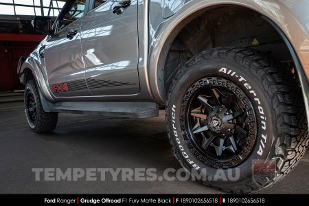 18x9.0 Grudge Offroad F1 Fury Matte Black on Ford Ranger