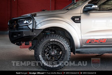 18x9.0 Grudge Offroad F1 Fury Matte Black on Ford Ranger