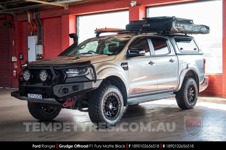 18x9.0 Grudge Offroad F1 Fury Matte Black on Ford Ranger