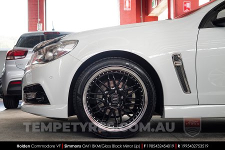 19x8.5 19x9.5 Simmons OM-1 Gloss Black on Holden Commodore VF