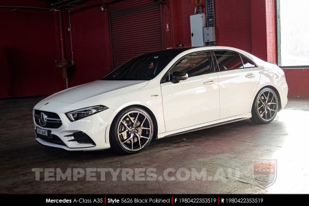 19x8.0 19x9.0 5626 MB507 Black Polished on Mercedes A-Class
