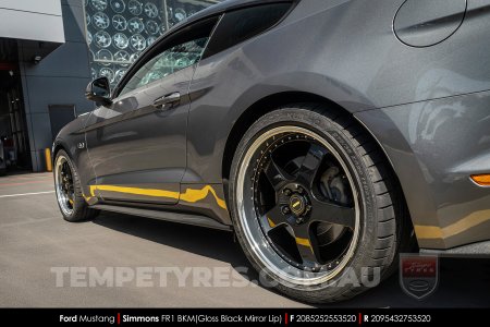 20x8.5 20x9.5 Simmons FR-1 Gloss Black on Ford Mustang