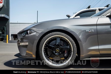 20x8.5 20x9.5 Simmons FR-1 Gloss Black on Ford Mustang