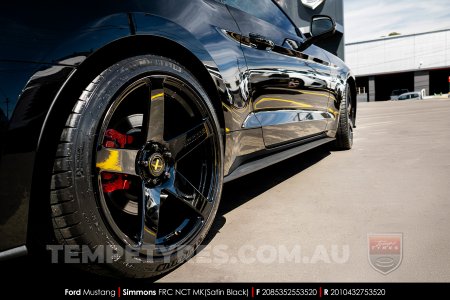 20x8.5 20x10 Simmons FR-C Satin Black NCT on Ford Mustang