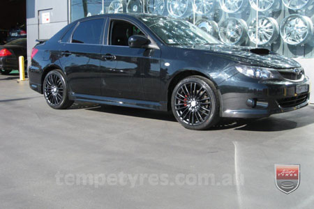 18x8.0 Lenso Como Black on SUBARU IMPREZA