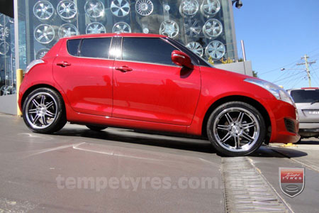 17x7.0 Lenso GF7 Shadow on SUZUKI SWIFT