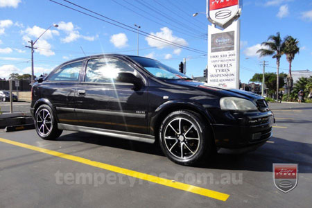 15x6.5 Fox R2 Black on HOLDEN ASTRA