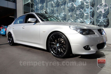 19x8.5 19x9.5 GTS-R Black on BMW 5 SERIES