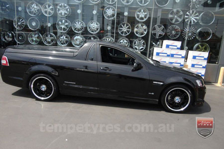 19x8.0 19x10 Lenso GF7 Black on HOLDEN COMMODORE VE UTE