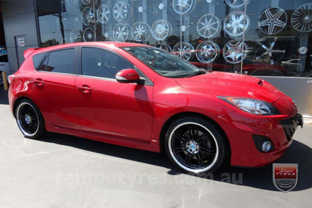 19x8.0 19x10 Lenso GF7 Black on MAZDA 3