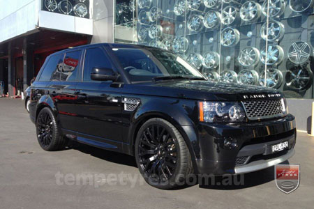 22x10 Cosworth Black on RANGE ROVER SPORT