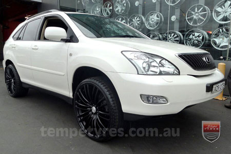 22x9.5 Lenso Como Black on LEXUS RX