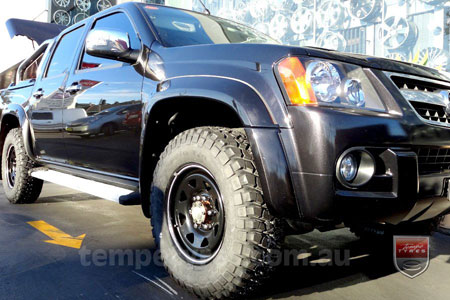 16x8.0 Gecko Steel Black on HOLDEN COLORADO