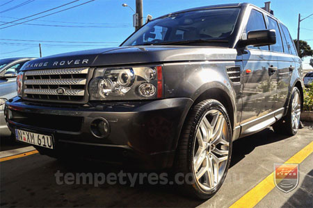 22x9.5 RRSPORT Hyper Silver on RANGE ROVER SPORT