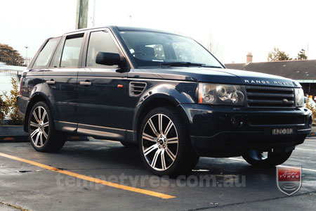 22x10 Stormer Black Machine Face on RANGE ROVER SPORT