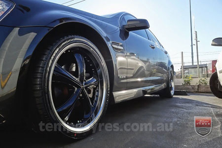 20x8.5 20X10 Lenso Groove Black on HOLDEN COMMODORE