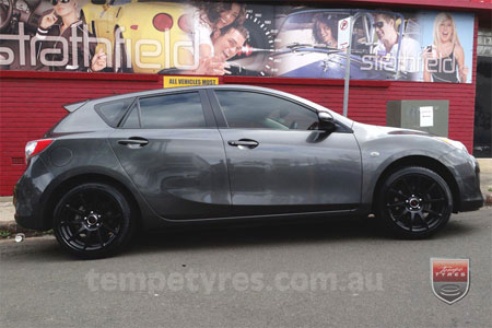 17x8.0 MB688 Matte Black on MAZDA 3