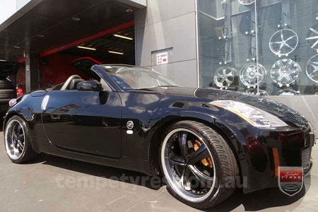 20x8.5 20X10 Lenso Groove Black on NISSAN 350Z