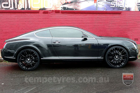 22x9.5 Lenso Como Black on BENTLEY GT