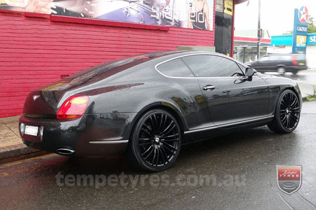 22x9.5 Lenso Como Black on BENTLEY GT