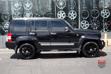 22x9.5 Lenso Como Black on JEEP PATRIOT