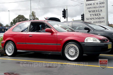 17x7.5 Lenso BSX Silver on HONDA CIVIC