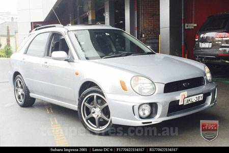 17x7.0 Lenso DC6 Grey on SUBARU IMPREZA