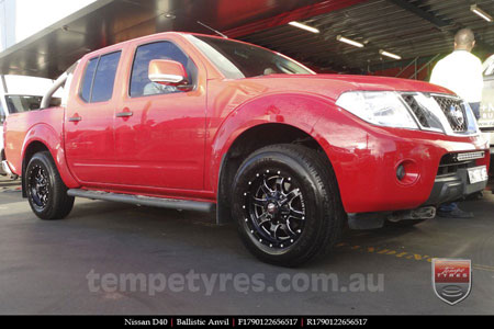 17x9.0 Ballistic Anvil Millworks on NISSAN NAVARA D40