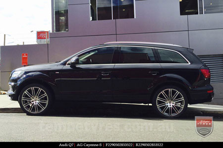 22x9.0 Cayenne-S Machine Face Gunmetal on AUDI Q7