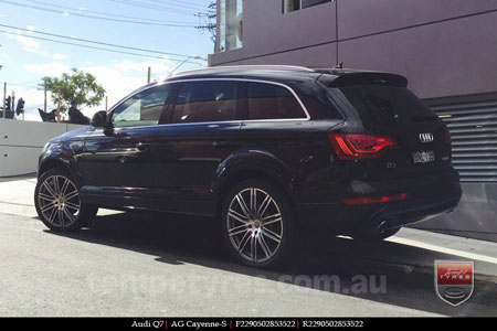 22x9.0 Cayenne-S Machine Face Gunmetal on AUDI Q7