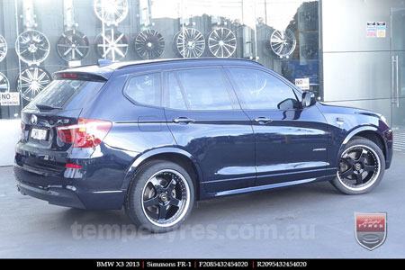 20x8.5 20x9.5 Simmons FR-1 Gloss Black on BMW X3 