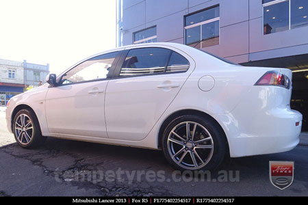 17x7.5 Fox R5 Gunmetal on MITSUBISHI LANCER