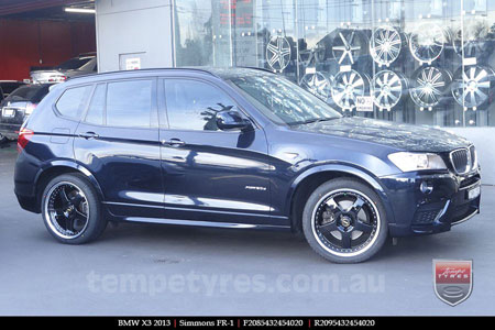 20x8.5 20x9.5 Simmons FR-1 Gloss Black on BMW X3 