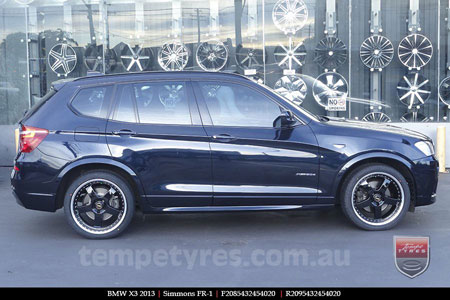 20x8.5 20x9.5 Simmons FR-1 Gloss Black on BMW X3 