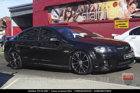 20X8.5 Lenso ESA Black on HOLDEN COMMODORE VE