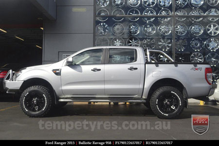 17x9.0 Ballistic Ravage Flat Black on FORD RANGER