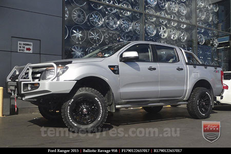 17x9.0 Ballistic Ravage Flat Black on FORD RANGER