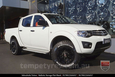 17x9.0 Ballistic Ravage Flat Black on MITSUBISHI TRITON